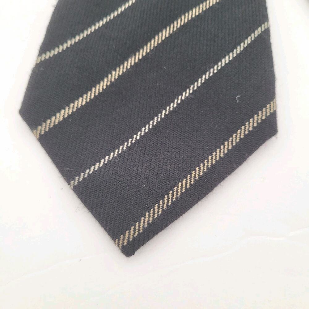 Nino Cerutti Men's Neck Tie Black Stripped Wool Designer Quality Necktie‎ - Picture 2 of 7